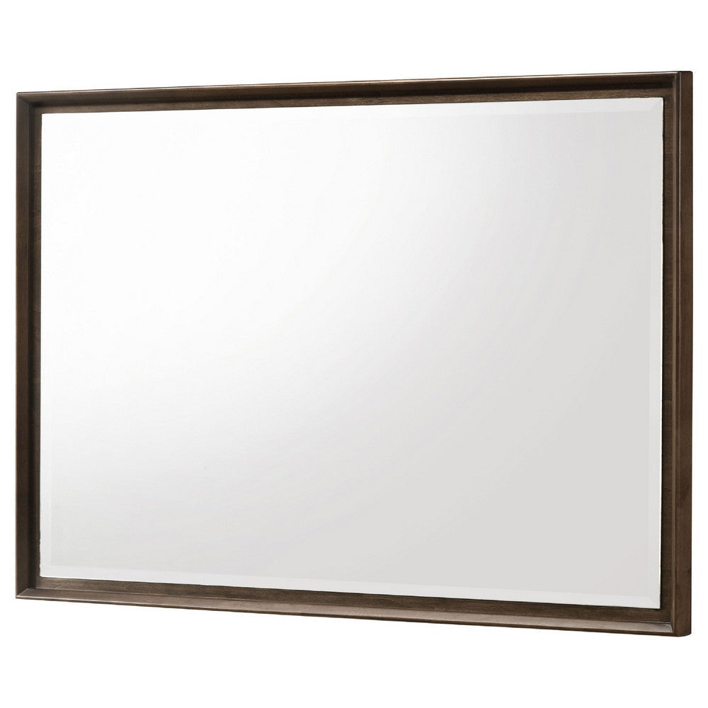 Genu Dresser Mirror | Warm Brown Wood Frame | Beveled Glass | 34’’ BM337938