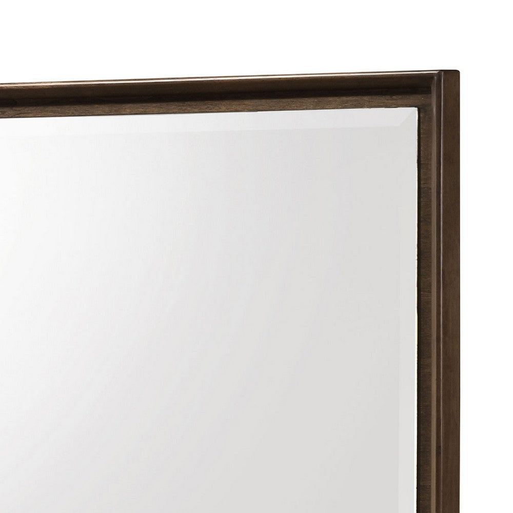 Genu Dresser Mirror | Warm Brown Wood Frame | Beveled Glass | 34’’ BM337938