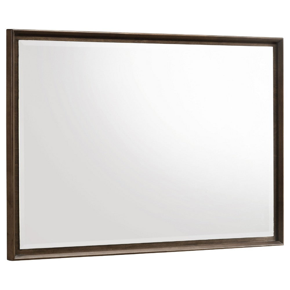 Genu Dresser Mirror | Warm Brown Wood Frame | Beveled Glass | 34’’ BM337938