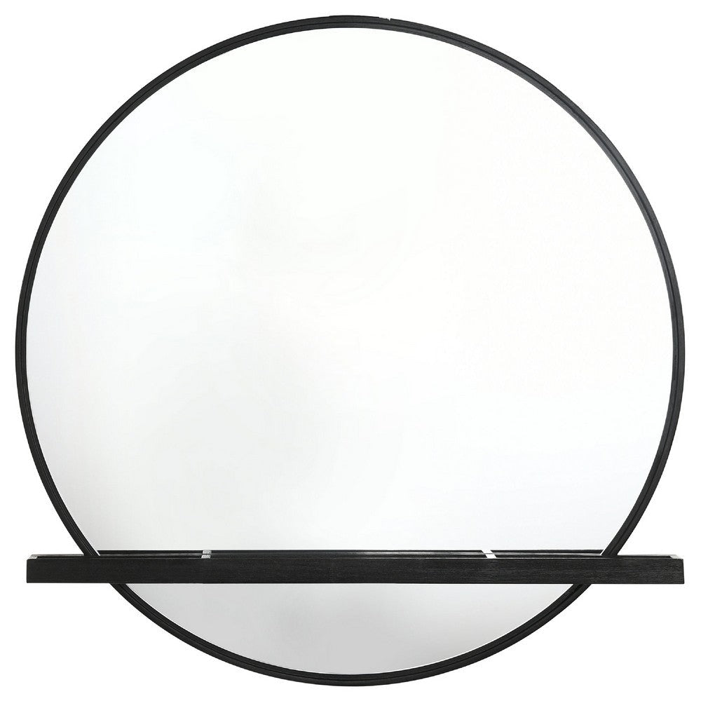Fij Oval Dresser Mirror | Black Wood Frame | Felt-lined Tray | 38’’ BM337940