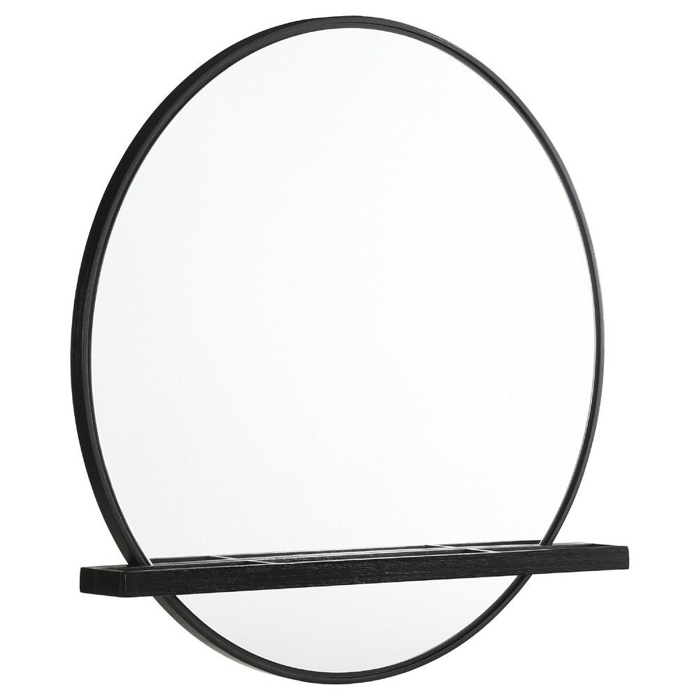 Fij Oval Dresser Mirror | Black Wood Frame | Felt-lined Tray | 38"