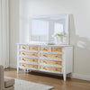 Heo Dresser Mirror | Landscape White Wood Frame | Beveled Glass | 36"