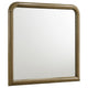 Deon Dresser Mirror | Brown Wood | Round Frame with Curved Top | 37"