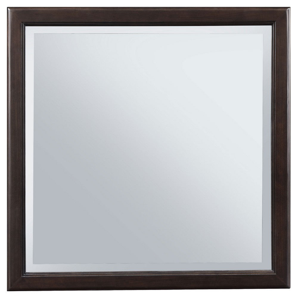 Amber Dresser Mirror | Brown Wood Frame | Beveled Mirror Glass | 38’’ BM337943