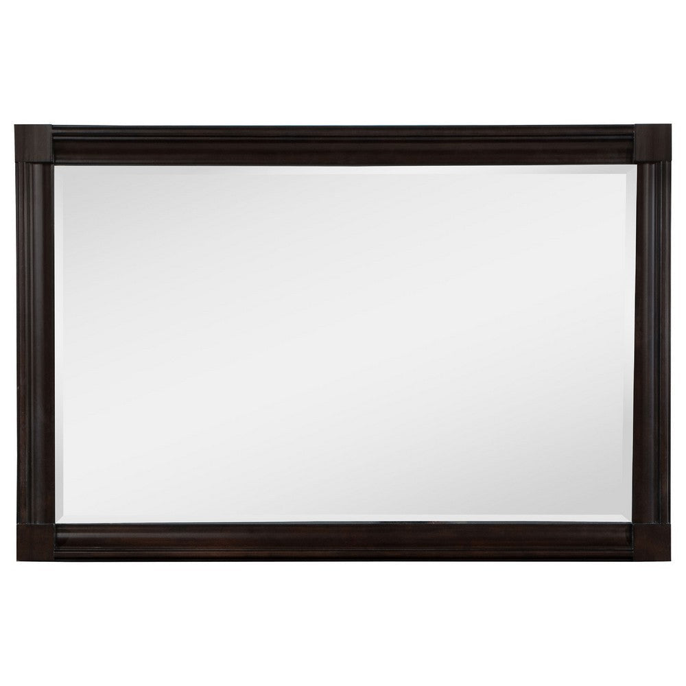 Meon Dresser Mirror | Dark Oak Brown Wood Frame | Rectangular 32’’ BM337944