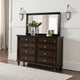 Meon Dresser Mirror | Dark Oak Brown Wood Frame | Rectangular 32"