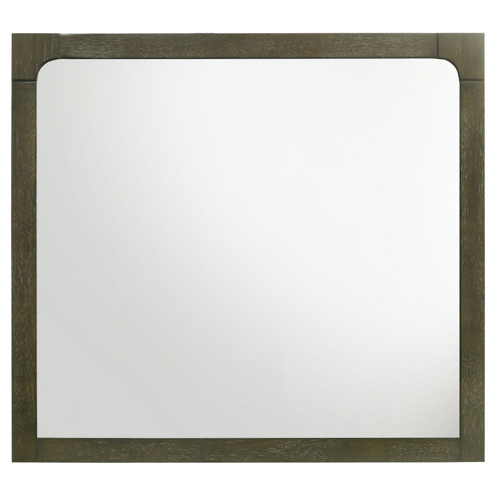 Seon Dresser Mirror | Portrait Dark Cocoa Brown Hardwood Frame | 36’’ BM337947