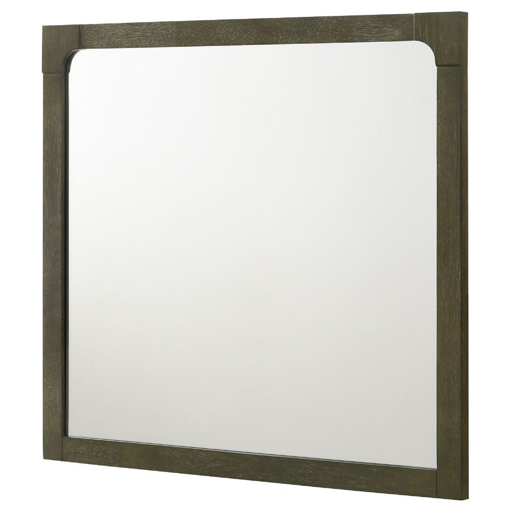 Seon Dresser Mirror | Portrait Dark Cocoa Brown Hardwood Frame | 36’’ BM337947