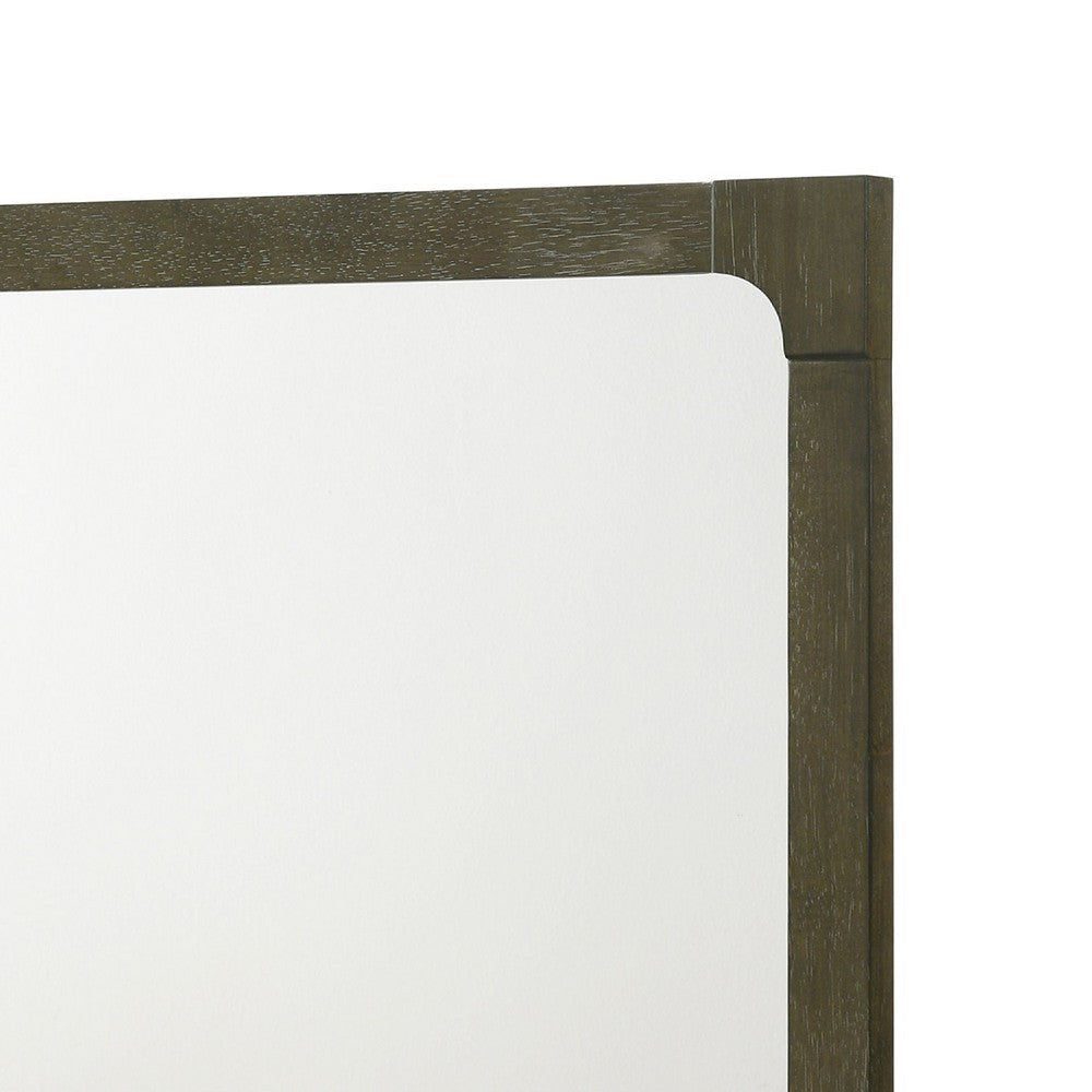 Seon Dresser Mirror | Portrait Dark Cocoa Brown Hardwood Frame | 36’’ BM337947