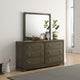 Seon Dresser Mirror | Portrait Dark Cocoa Brown Hardwood Frame | 36"