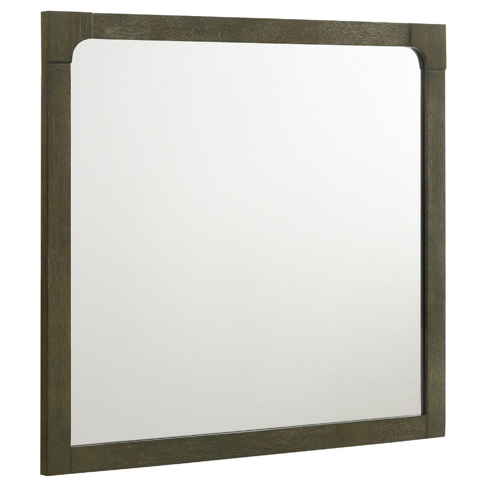 Seon Dresser Mirror | Portrait Dark Cocoa Brown Hardwood Frame | 36"