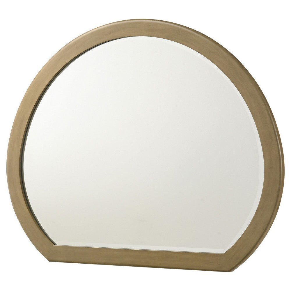 Heon Dresser Mirror | Natural Brown Wood | Subtle Rounded Shape | 38’’ BM337948