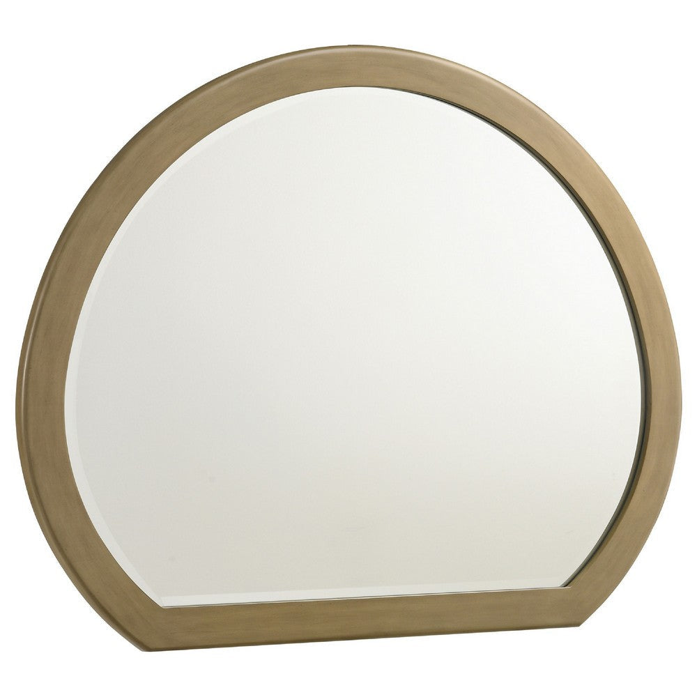 Heon Dresser Mirror | Natural Brown Wood | Subtle Rounded Shape | 38"