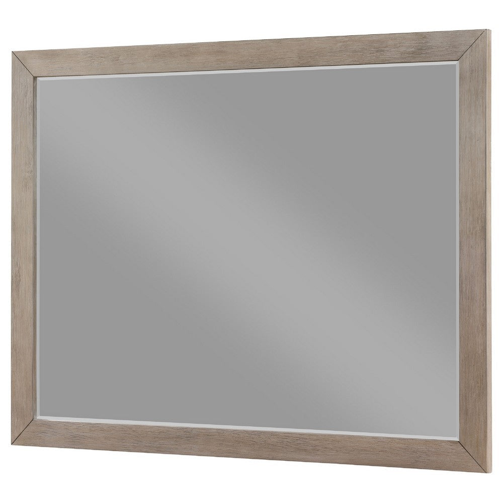 Keno Dresser Mirror | Sturdy Barley Brown Wood Frame | 33’’ BM337949