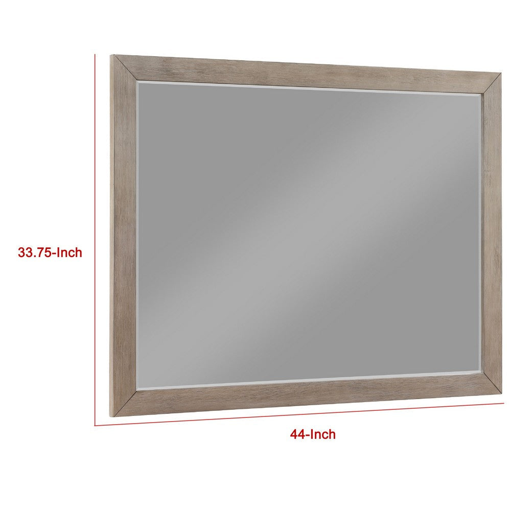 Keno Dresser Mirror | Sturdy Barley Brown Wood Frame | 33’’ BM337949