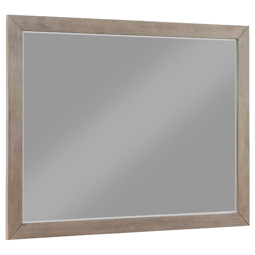 Keno Dresser Mirror | Sturdy Barley Brown Wood Frame | 33"