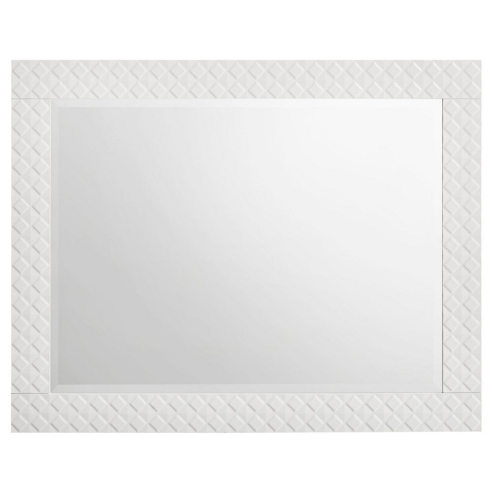 Ivon Dresser Mirror | White High Gloss Finish | Rectangular 37’’ BM337950