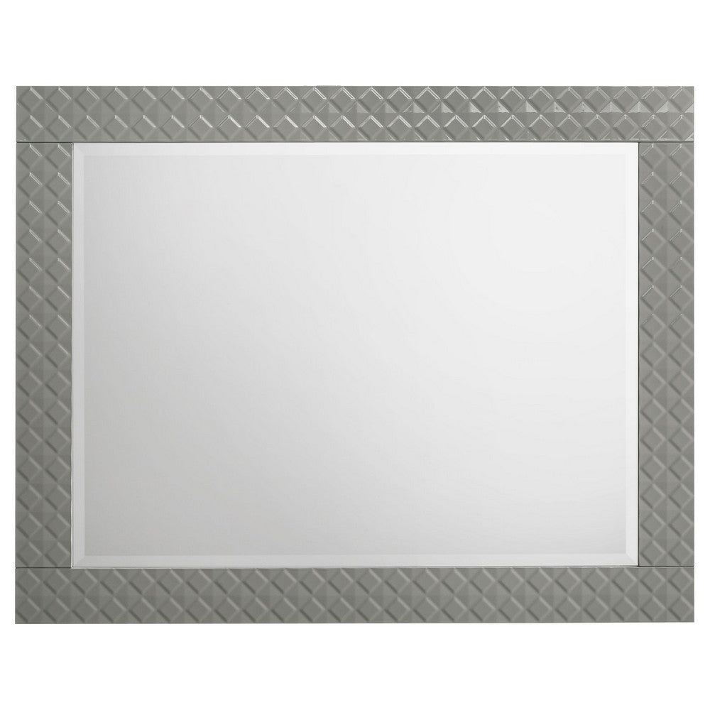 Ivon Dresser Mirror | Gray High Gloss Finish | Rectangular 37’’ BM337951