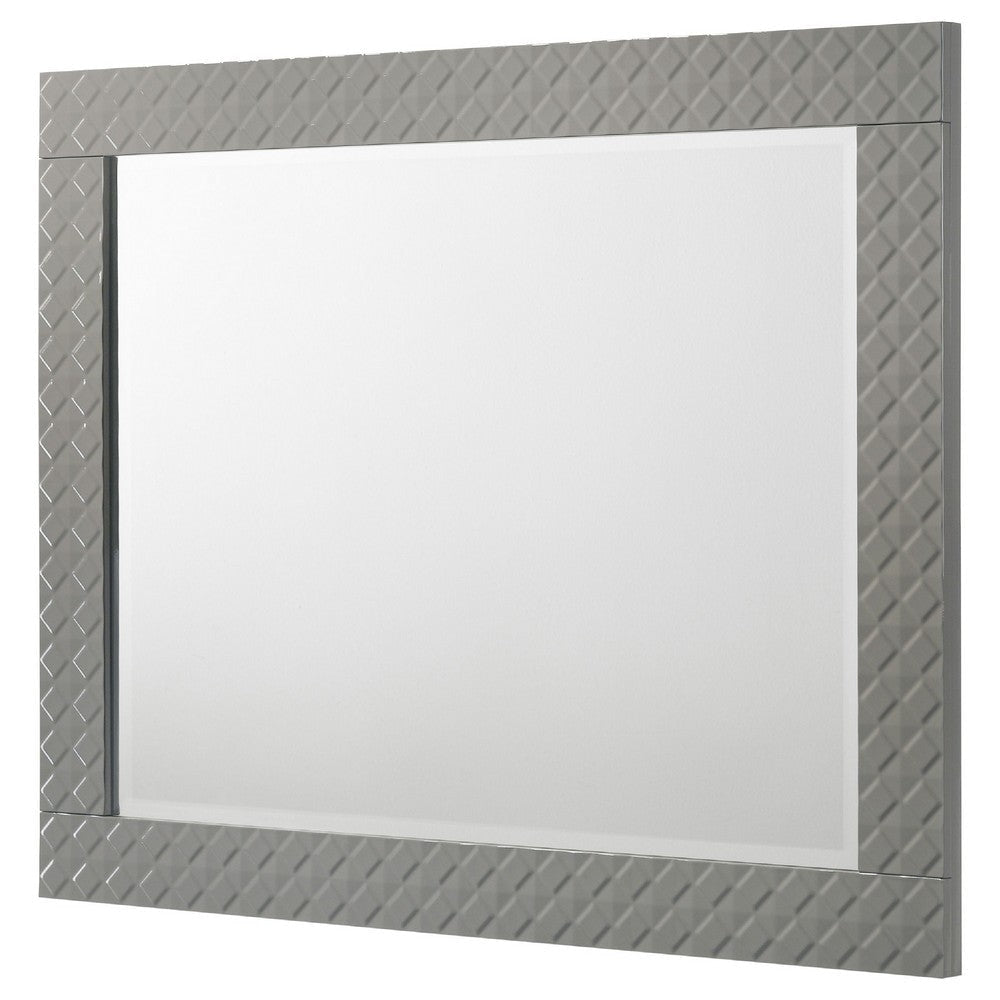 Ivon Dresser Mirror | Gray High Gloss Finish | Rectangular 37’’ BM337951