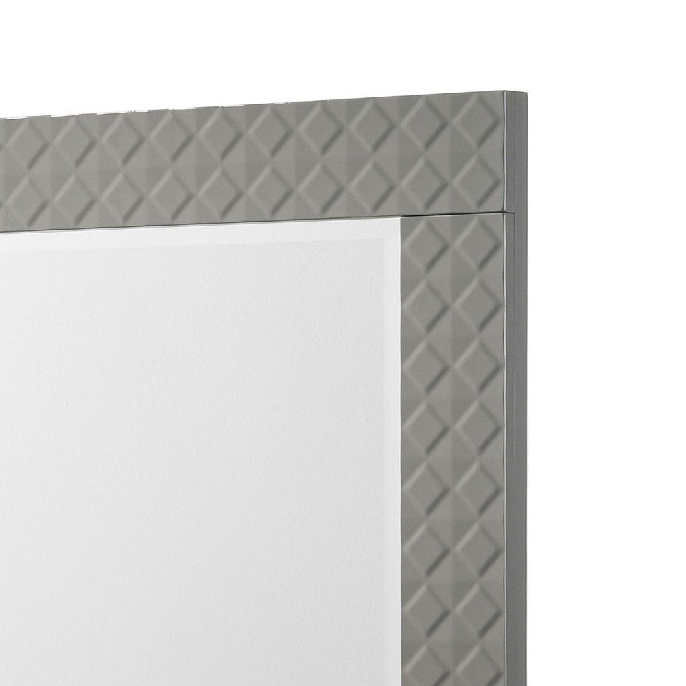Ivon Dresser Mirror | Gray High Gloss Finish | Rectangular 37’’ BM337951