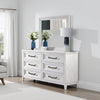 Leva Dresser Mirror | Distressed White Wood | Beveled Glass | 38"