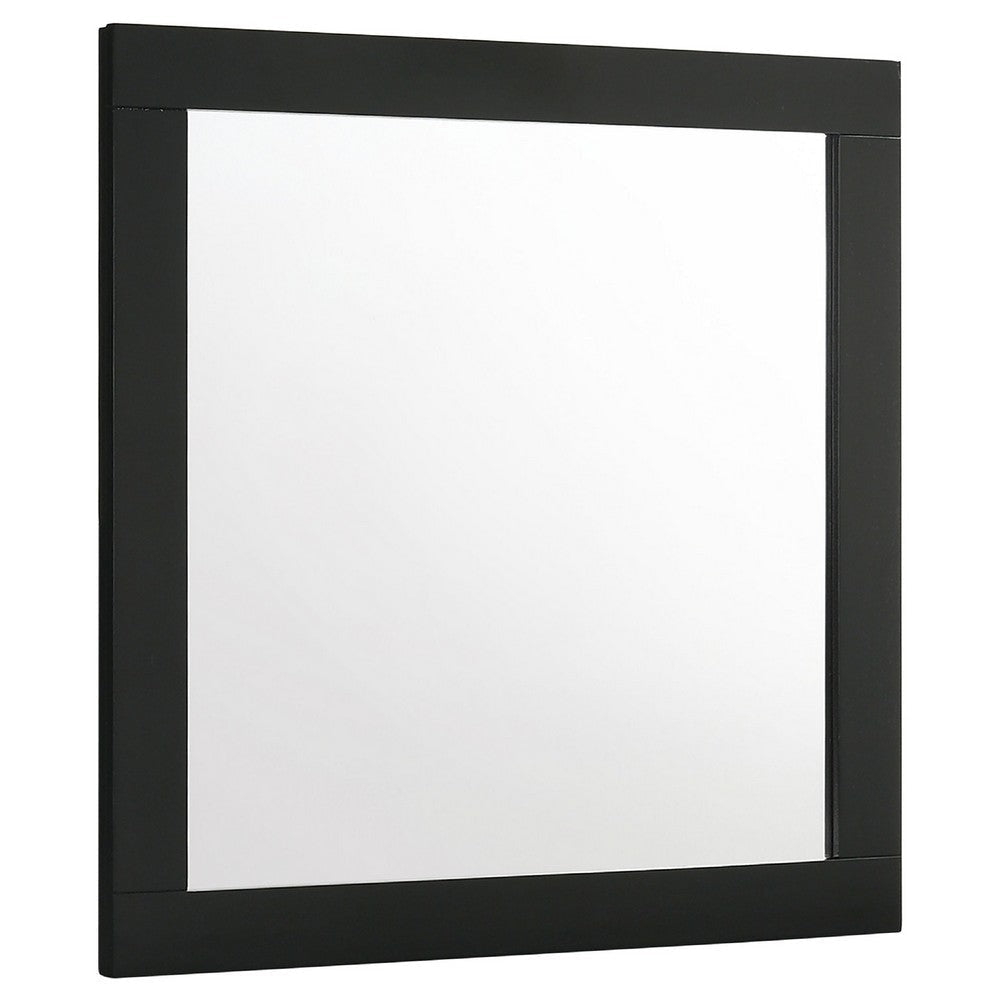 Caer Dresser Mirror | Rectangular Classic Black Asian Hardwood 35"