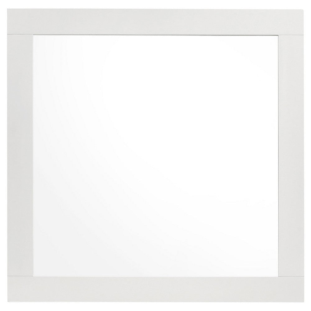 Caer Dresser Mirror | White Wood Frame with Beveled Glass | 35’’ BM337957