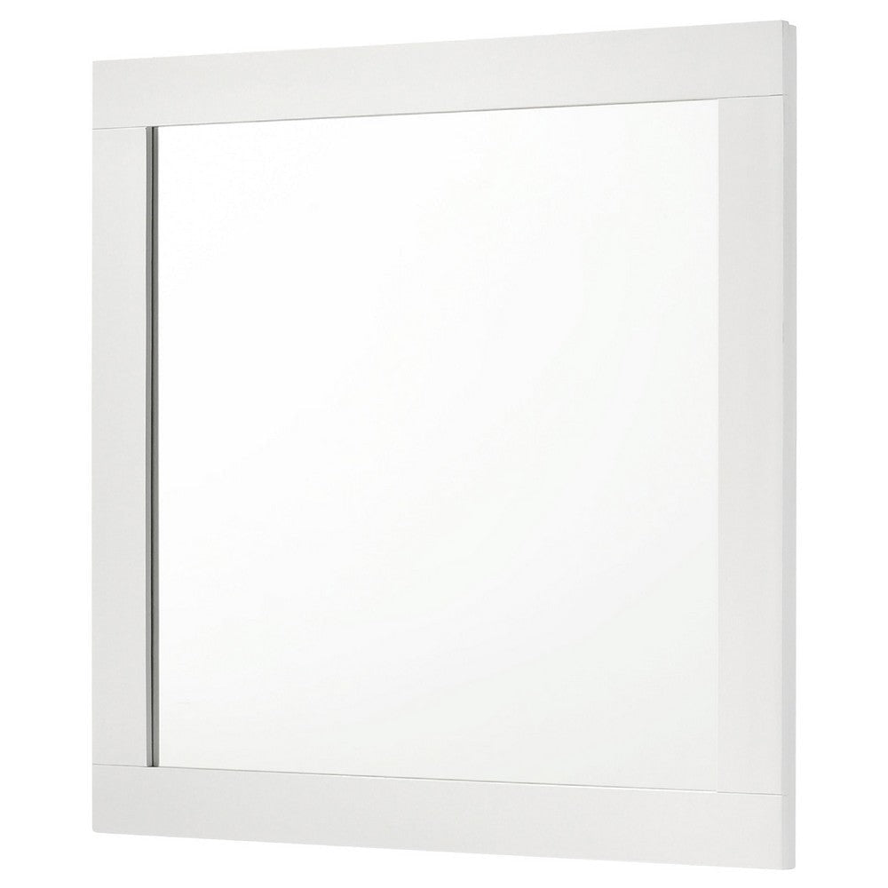 Caer Dresser Mirror | White Wood Frame with Beveled Glass | 35’’ BM337957