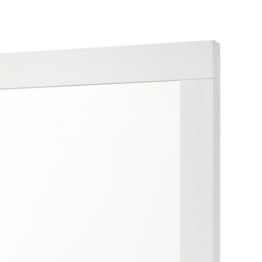 Caer Dresser Mirror | White Wood Frame with Beveled Glass | 35’’ BM337957