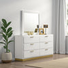 Caer Dresser Mirror | White Wood Frame with Beveled Glass | 35"
