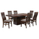 Brar Extendable Dining Table Set with 6 Chairs | Brown Solid Base