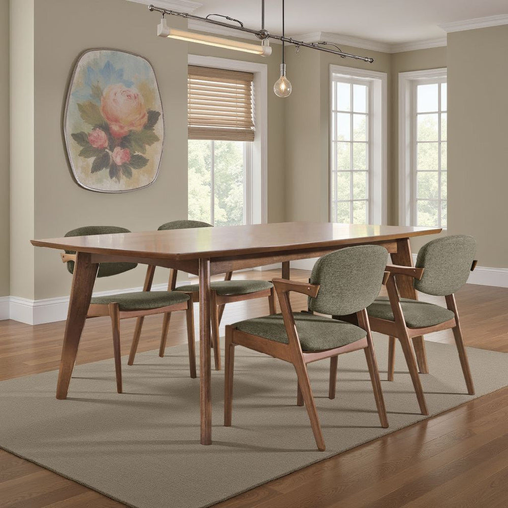 Lery 5pc Dining Table & 4 Chair Set | Gray & Walnut Brown