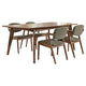 Lery 5pc Dining Table & 4 Chair Set | Gray & Walnut Brown