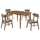 Dora Dining Table and 4 Chairs Set | Curved Scandinavian Walnut Brown