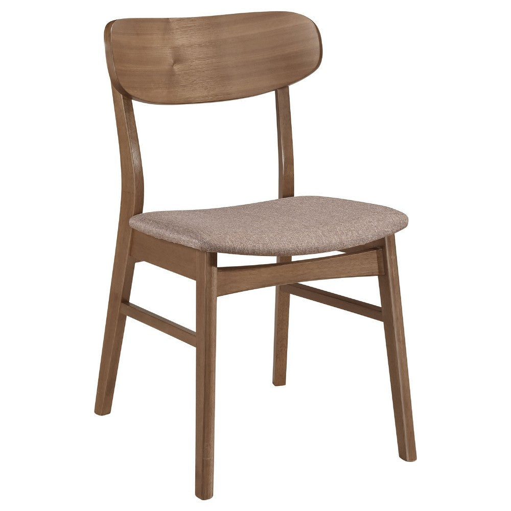 Dora Dining Table and 4 Chairs Set | Curved Scandinavian Walnut Brown BM337966