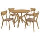 Evans 5pc Dining Table 4 Chair Set | Angled Base Light Walnut Brown