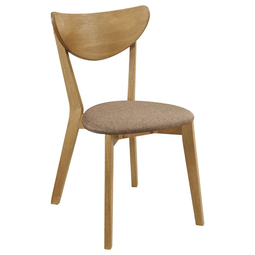 Evans 5pc Dining Table 4 Chair Set | Angled Base Light Walnut Brown BM337968