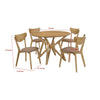 Evans 5pc Dining Table 4 Chair Set | Angled Base Light Walnut Brown BM337968