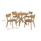 Evans 5pc Dining Table 4 Chair Set | Angled Base Light Walnut Brown BM337968