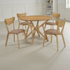Evans 5pc Dining Table 4 Chair Set | Angled Base Light Walnut Brown