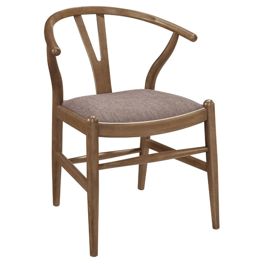 Ellie 5pc Dining Table & 4 Chair Set | Open Curved Back | Walnut Brown BM337969