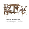 Ellie 5pc Dining Table & 4 Chair Set | Open Curved Back | Walnut Brown BM337969