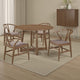 Ellie 5pc Dining Table & 4 Chair Set | Open Curved Back | Walnut Brown