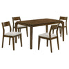 Montena 5pc Dining Table & 4 Chair Set | Beige | Dark Brown
