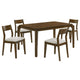 Montena 5pc Dining Table & 4 Chair Set | Beige | Dark Brown