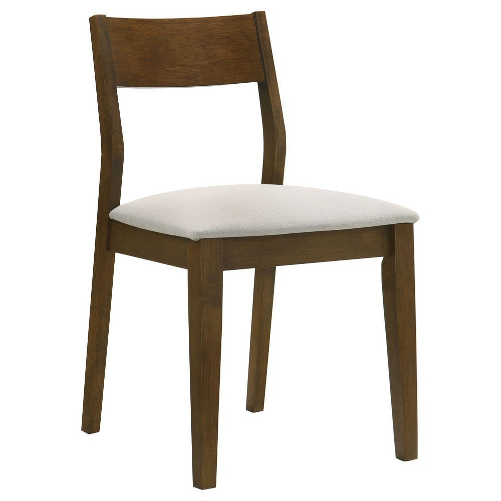 Montena 5pc Dining Table & 4 Chair Set | Beige | Dark Brown BM337970