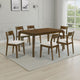 Montena 7pc Dining Table & 6 Chair Set | Beige | Dark Brown