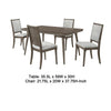 Nolan 5pc Dining Table & 4 Chair Set | Walnut Brown Molded Trim BM337972