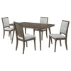 Nolan 5pc Dining Table & 4 Chair Set | Walnut Brown Molded Trim