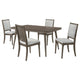 Nolan 5pc Dining Table & 4 Chair Set | Walnut Brown Molded Trim
